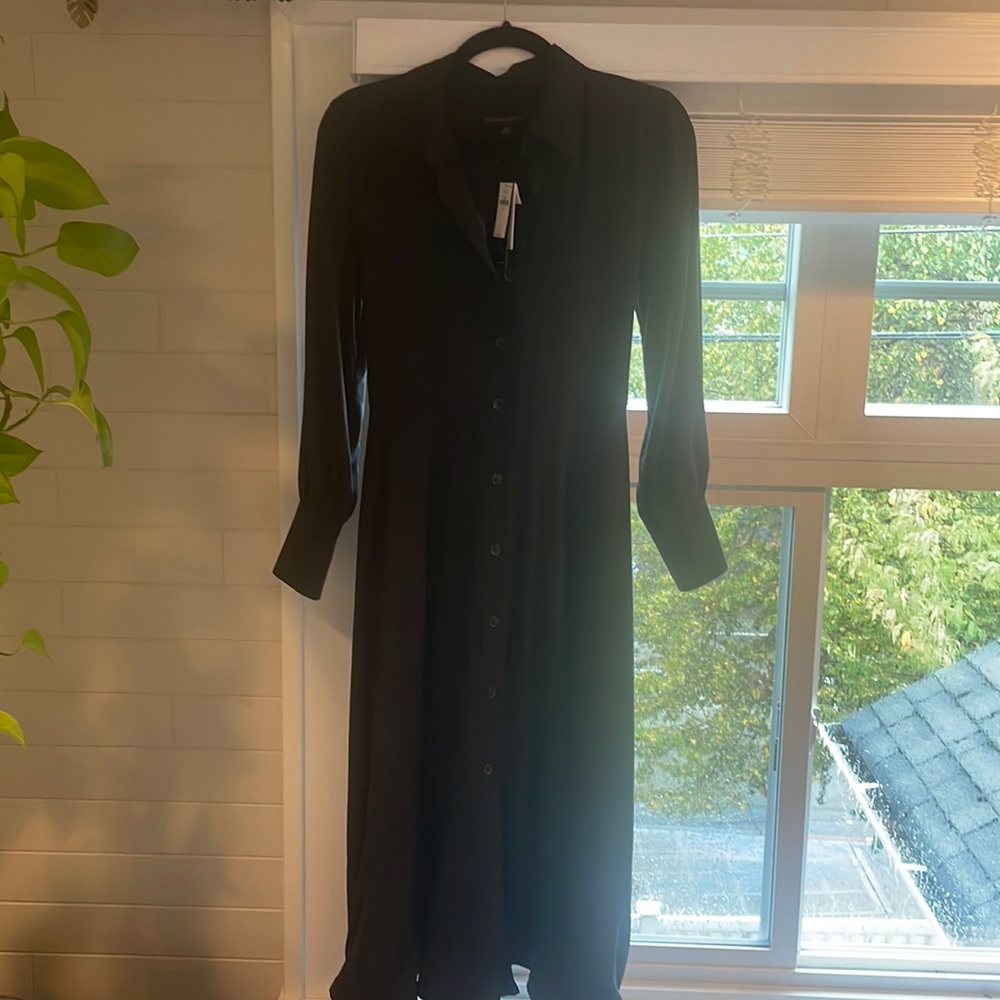 Banana Republic black button dress